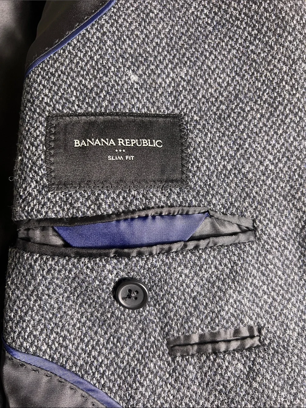 Banana Republic Men's black & Navy wool blend blazer size 38R